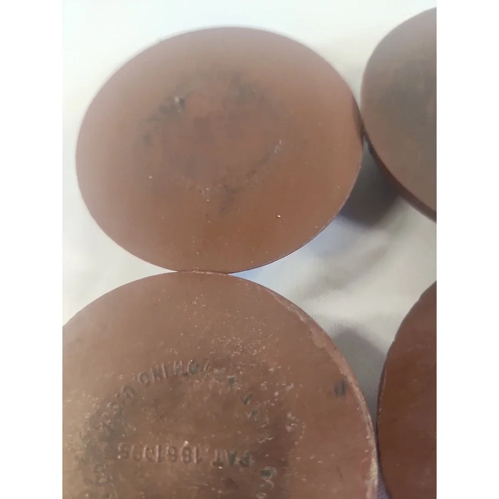 Set Of 4 Vintage Daisy Schacht Rubber Furniture‎ Caster Cups Prevents Sliding